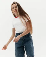 Футболка "Cute" з окантовкою, біла