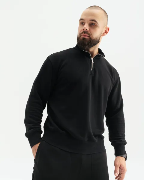 Світшот "Basic" з блискавкою, чорний