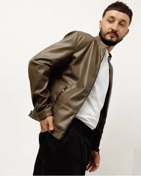 Куртка "Joe" екошкіра коричнева